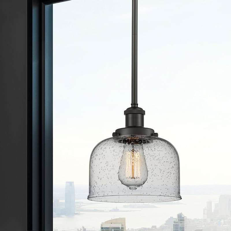 Innovations Lighting Large Bell 8" Wide Mini Pendant - Rod Hung