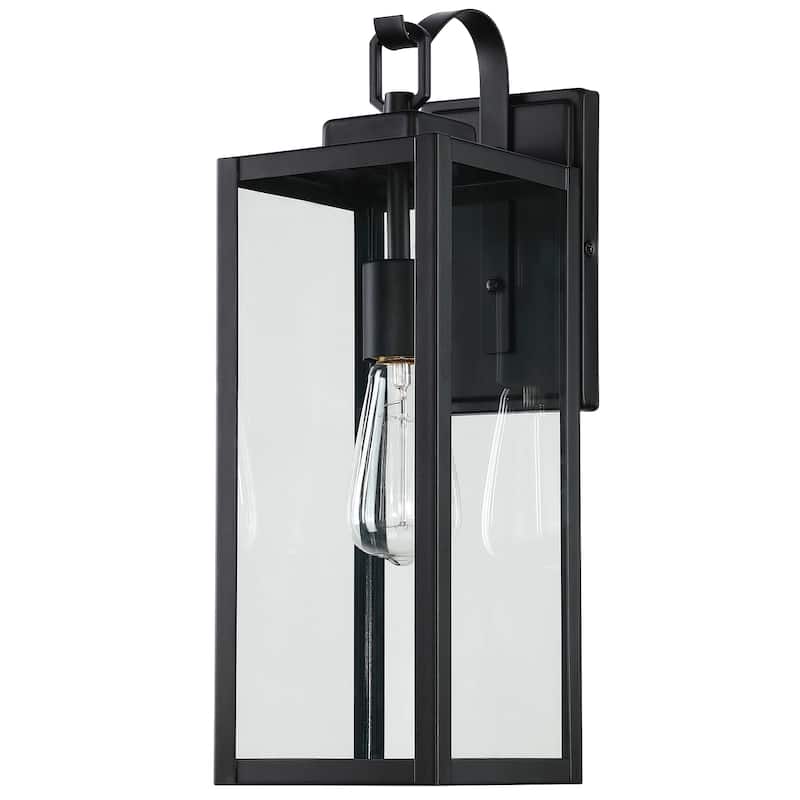 1- Light Outdoor Matte Black Wall Sconce Light