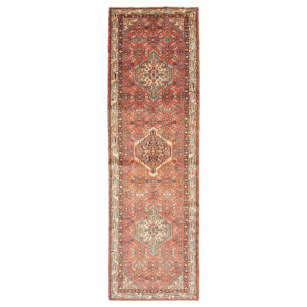 ECARPETGALLERY Hand-knotted Anatolian Vintage Red Wool Rug - 2'10 x 9'11