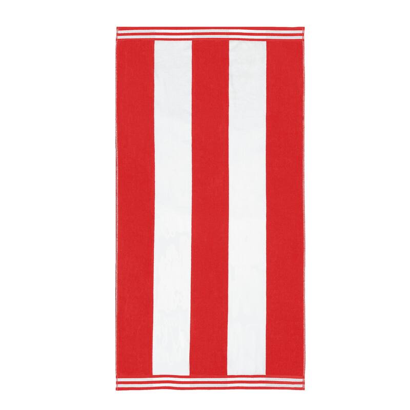 Superior Cabana Stripe Oversized Cotton Beach Towel (Set of 2)