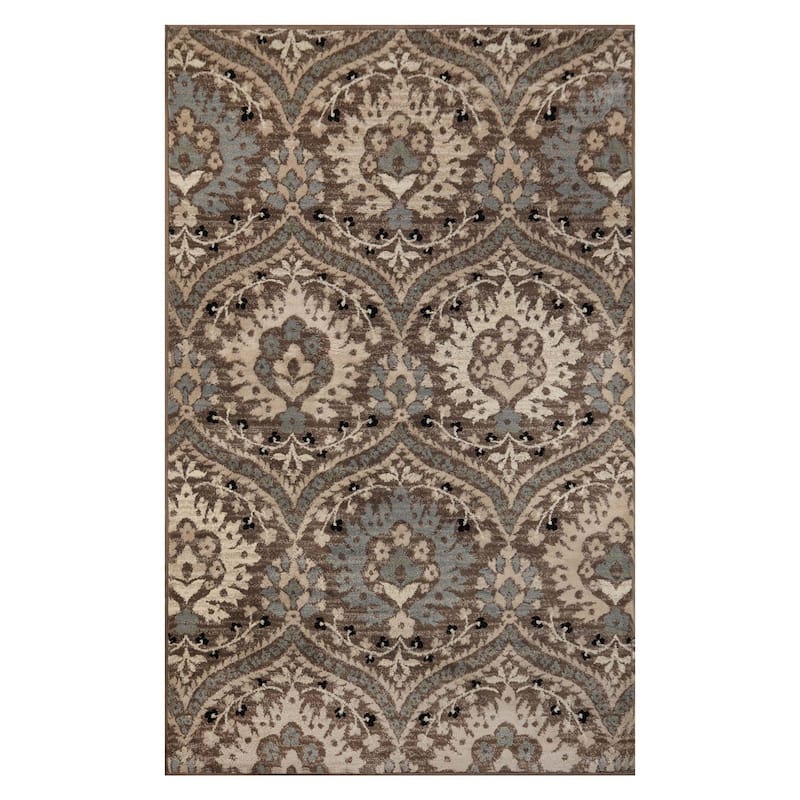 Superior Augusta Vintage Floral Damask Indoor Runner or Area Rug - 8' x 10' - Light Blue