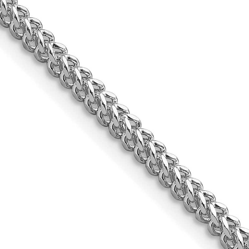 Curata 14k White Gold 2.3mm Franco Chain Bracelet