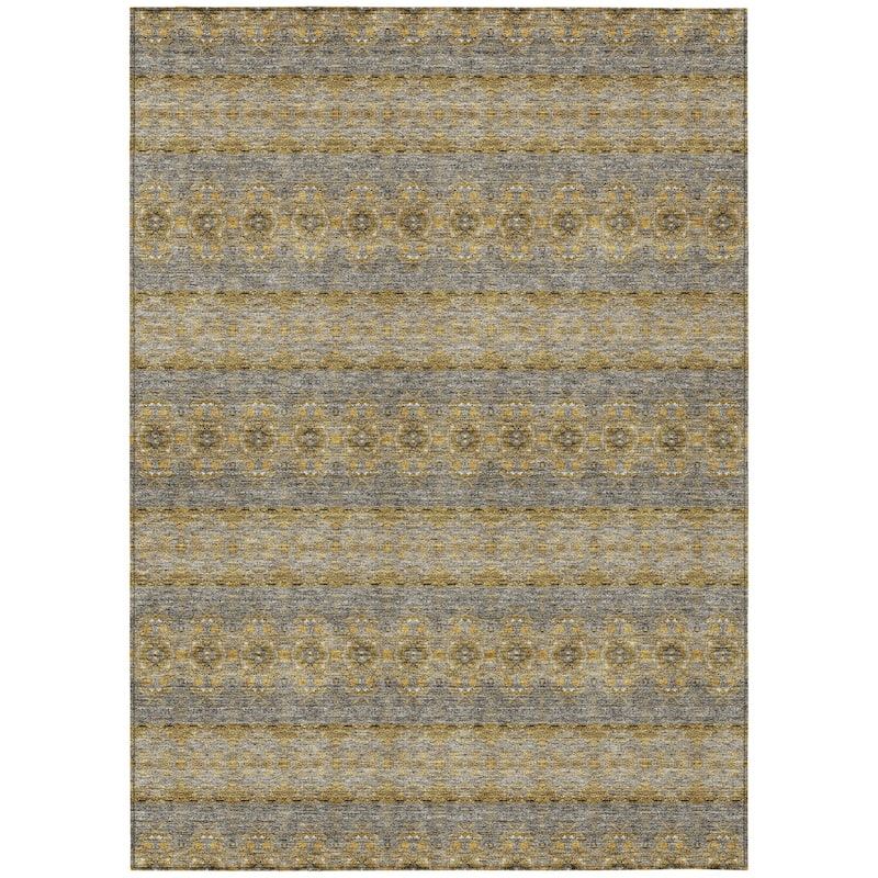 HomeRoots Floral Medallion Transitional Rectangle Outdoor Rug