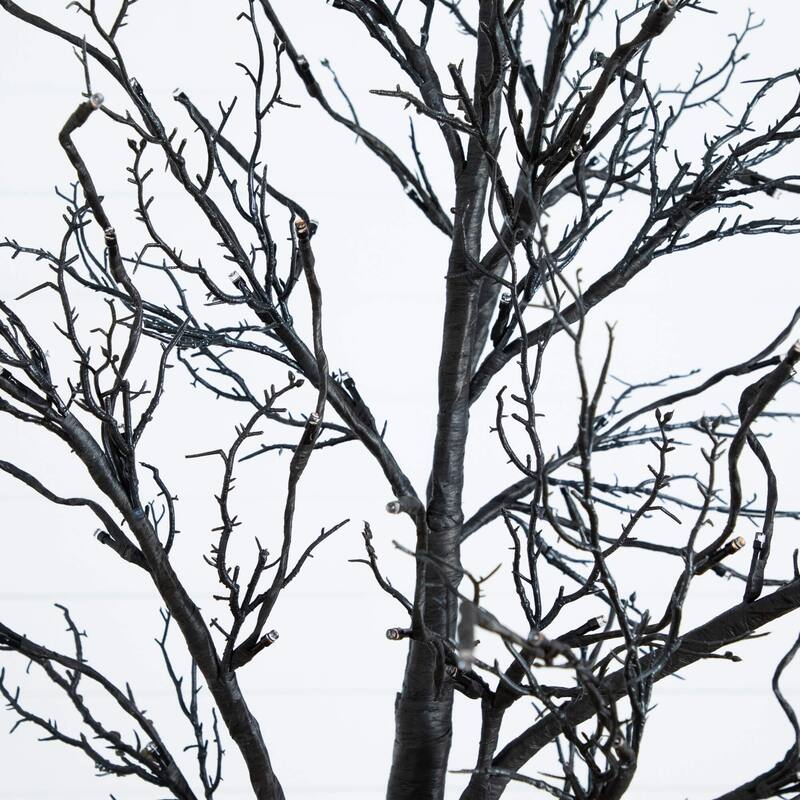 Pre-Lit Deluxe Twig Halloween Artificial Tree - 7' - Multicolor LED Lights