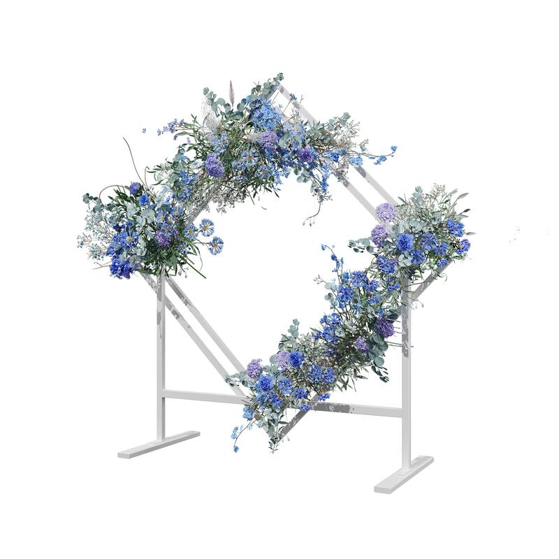 Large Sturdy Diamond Wedding Arch Heavy Duty Iron Backdrop Stand Kit
