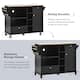 Kitchen Island Cart, Kitchen Island Table with Storage Cabinet/Two ...