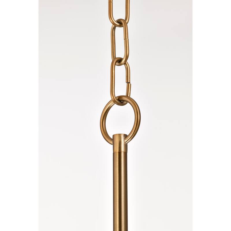 Liam 3 Light Island Pendant Burnished Brass White Opal Glass - Burnished Brass