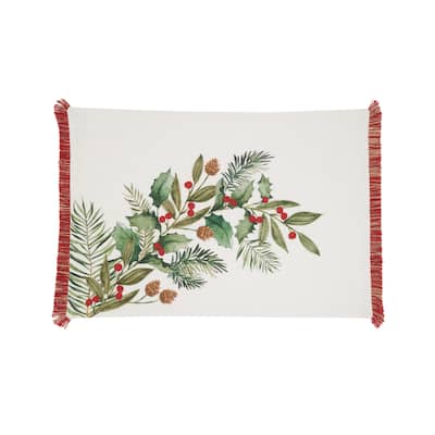 Holly Branch Placemat (Set of 4) - 13"x19"