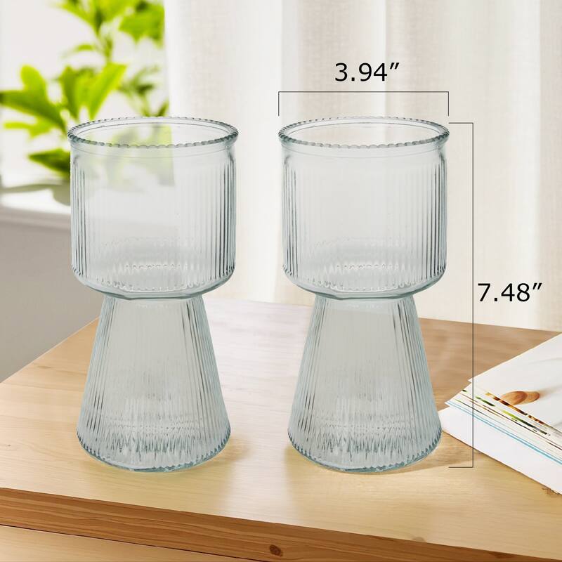 Javlergo Glass Flower Vases for Centerpiece Table Home Indoor Desk Decor, Crystal Vase, Glass Vase Thickening Design Suitable