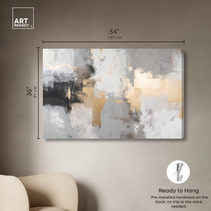 Gilded Gray II Canvas by Art Remedy, Gallery Wrapped