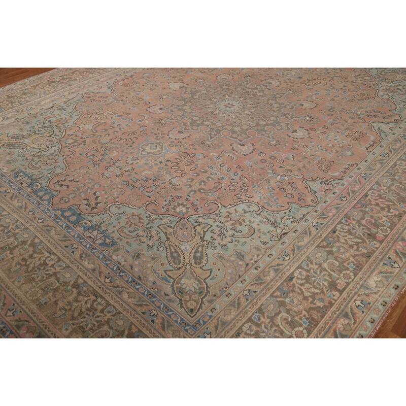 Floral Tabriz Persian Area Rug Handmade Living Room Wool Carpet - 9'8"x 12'7"