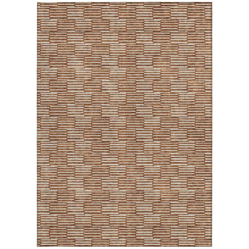 HomeRoots Geometric Transitional Rectangle Outdoor Rug