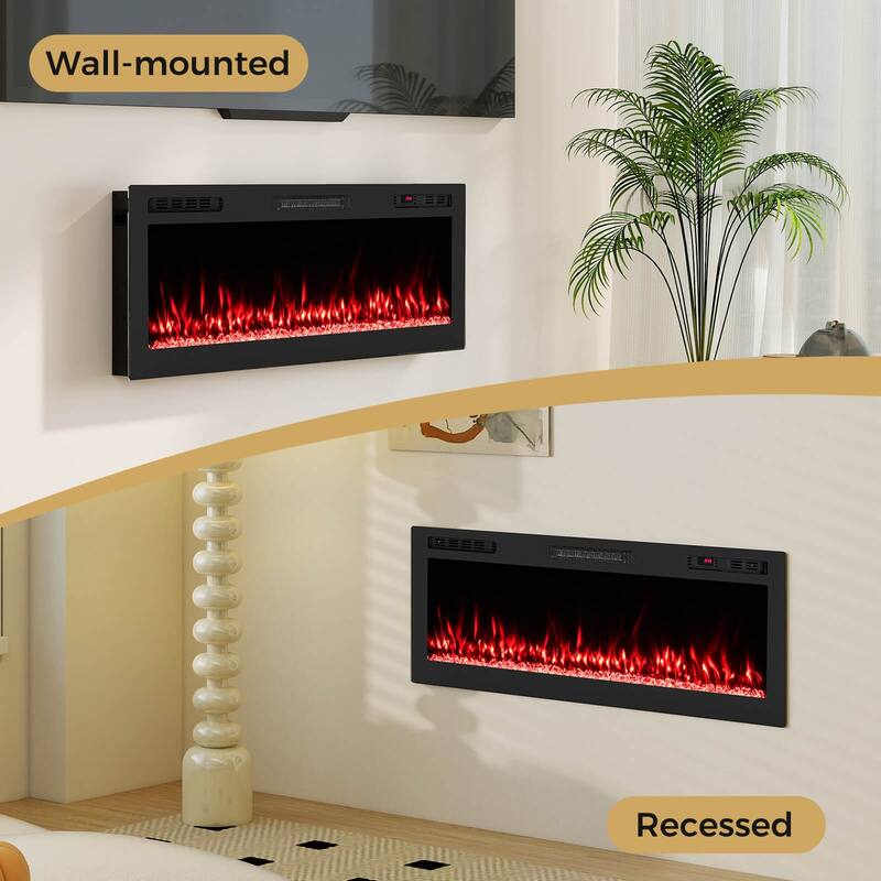 Costway 50" Smart WiFi Electric Fireplace Work with Alexa & Google - See Details