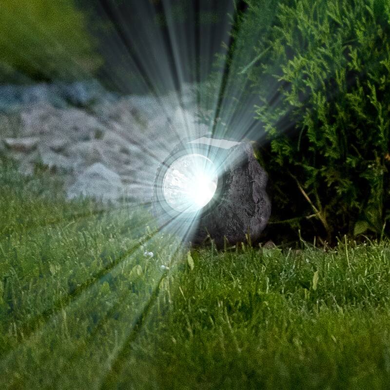 Pure Garden Solar LED Rock Landscaping Lights (Set of 8) - 4 in. x 4.5 ...