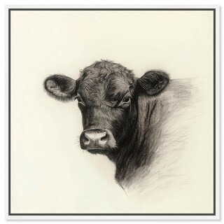 Darkness in Detail of Cow Canvas Animal Art Prints by Art Remedy