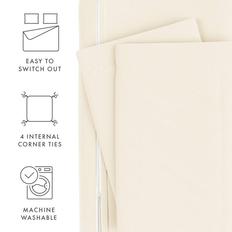 Soft Essentials Oversized 3-piece Microfiber Duvet Cover Set