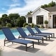 preview thumbnail 10 of 73, Pellebant Outdoor Patio Adjustable Chaise Lounge Chairs 4PC - Navy Blue