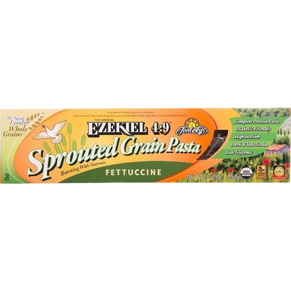 Food For Life Baking Co. Pasta - Organic - Ezekiel 4-9 - Sprouted Whole Grain - Fettuccine - 16 oz - case of 6
