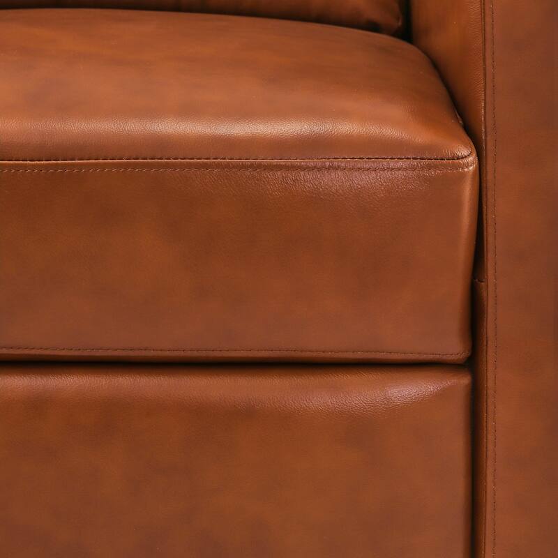 Modern Genuine Leather Push Back Recliner Adjustable Recliner Chair with 3-Position Seat