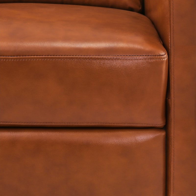 Modern Genuine Leather Recliner Chairs Push Back Adjustable Recliners with Comfortable Arms Set of 2