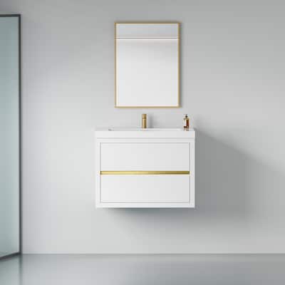 30" Wall-Mounted Bathroom Vanity with Sink