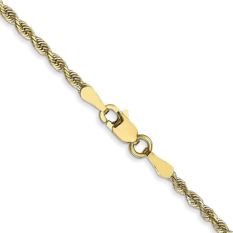 Curata 10k Yellow Gold 2.0mm D/C Quadruple Rope Chain Necklace (Lobster) Options: 16 18 20