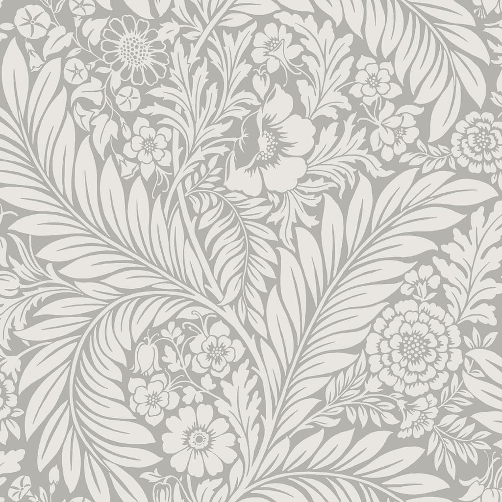 Belgravia Decor Florence Grey Leaf Wallpaper