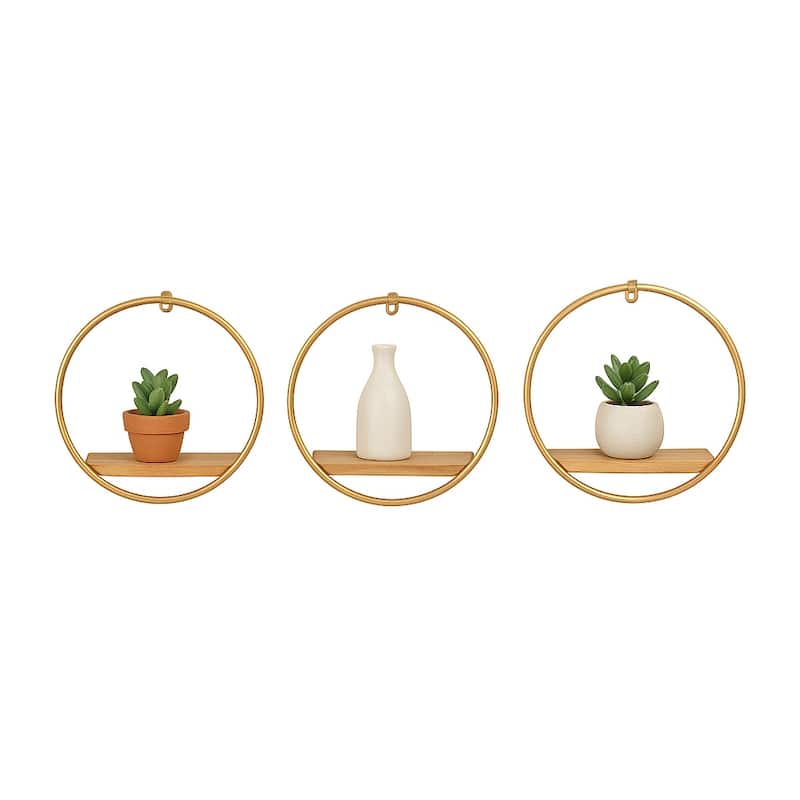 Metal Modern Circular Wall Shelves - Set of 3