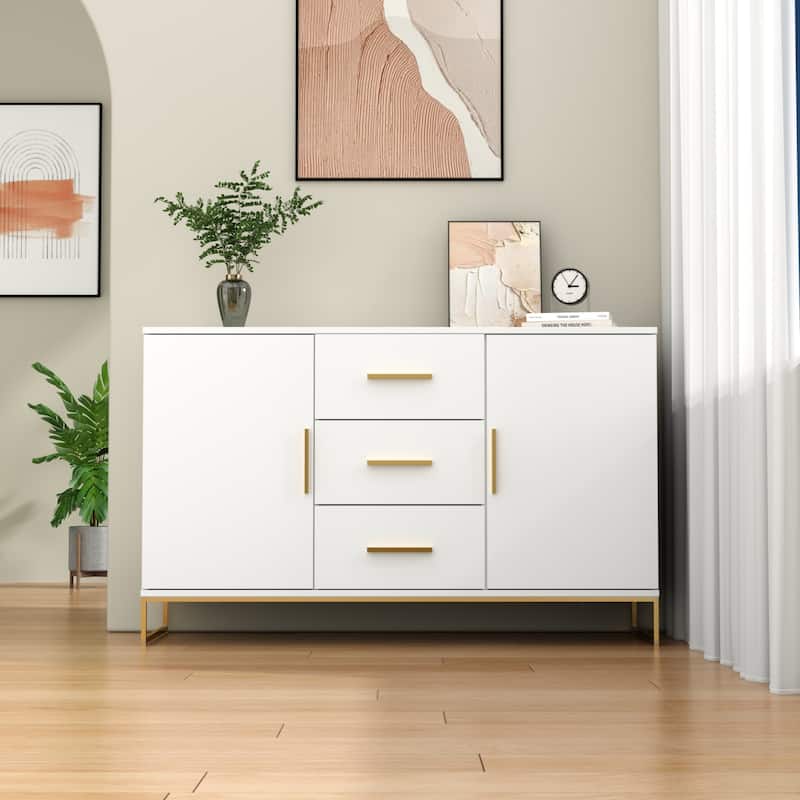 47" Buffet Credenza with Double Doors and 3 Drawers - 47.2"L