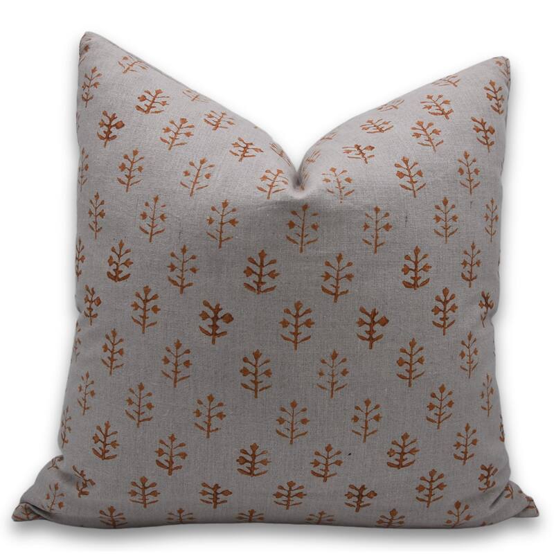 Linen Handmade Block print pillow Cover- Jaisalmer - Pillow Covers - 26" x 26"