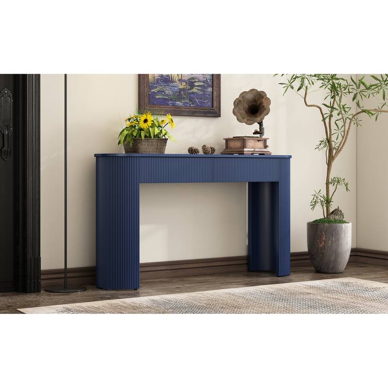 Modern Console Table with Storage - Navy