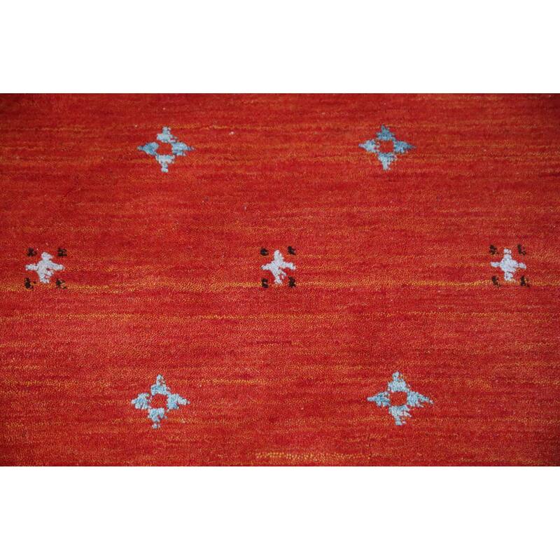 Hand Knotted Oriental 100% Wool Carpet Tribal Tribal Oranges & Rust Gabbeh Area Rug - 9' 8'' X 8' 3''