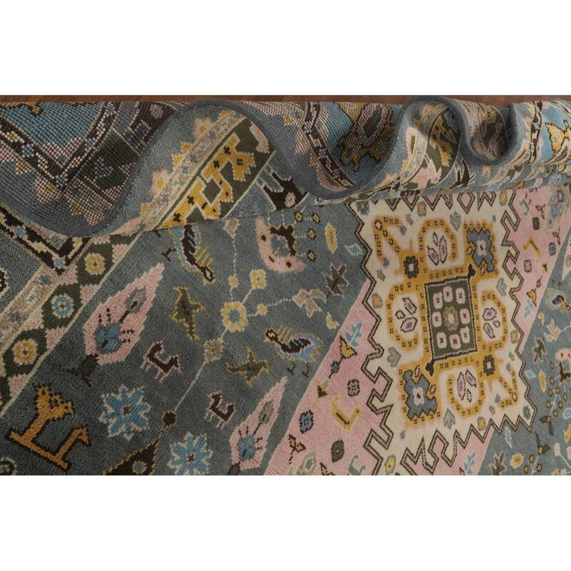 Tribal Geometric Heriz Serapi Oriental Area Rug Handmade Wool Carpet - 9'2" x 11'10"