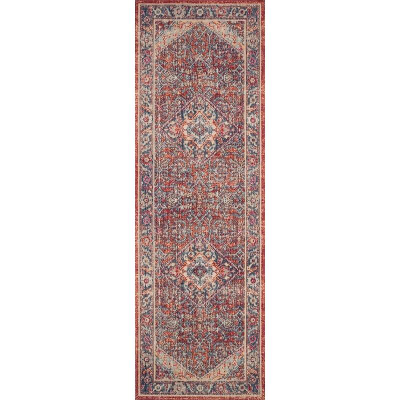 Alexander Home Katherine Boho Floral Border Distressed Rug