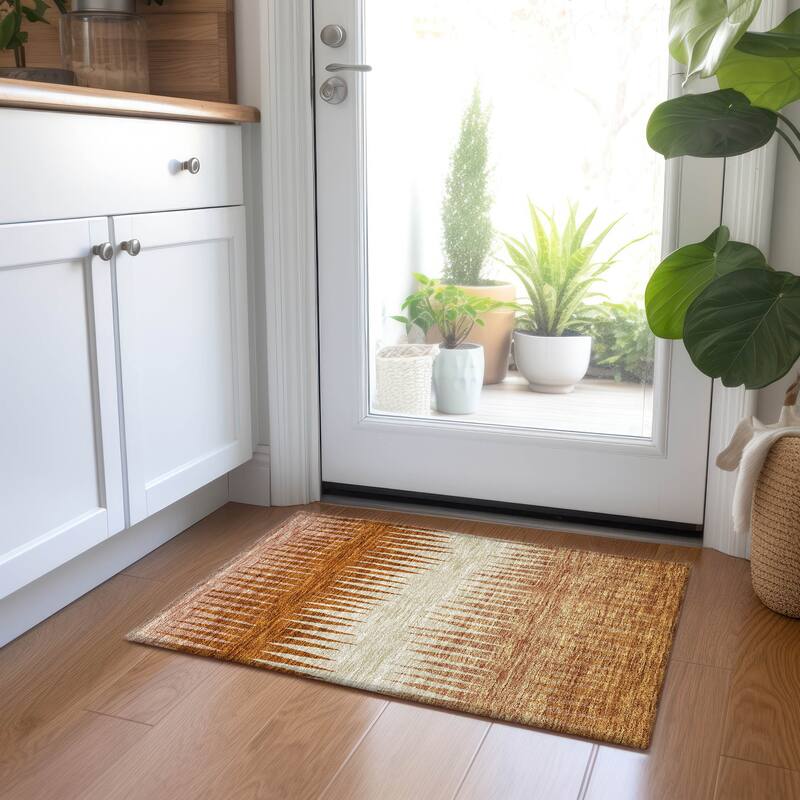 Machine Washable Indoor/ Outdoor Chantille Contemporary Ombre Rug