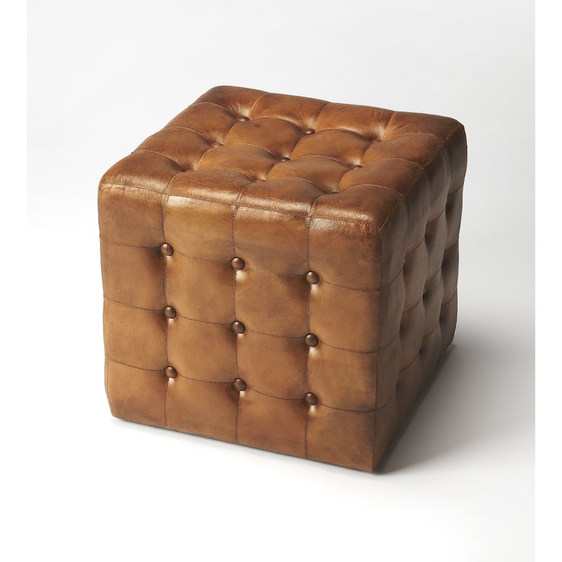 Leon Leather Ottoman