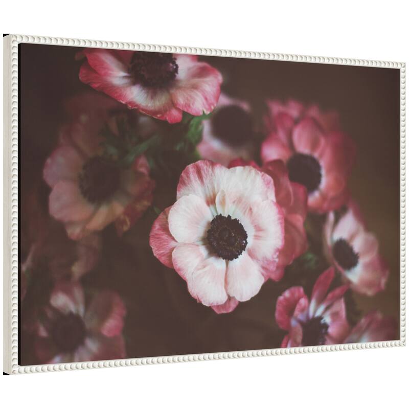 Kate and Laurel Sylvie Bouquet of Deep Pink Anemones Framed Canvas by Kristy Campbell - 33x23