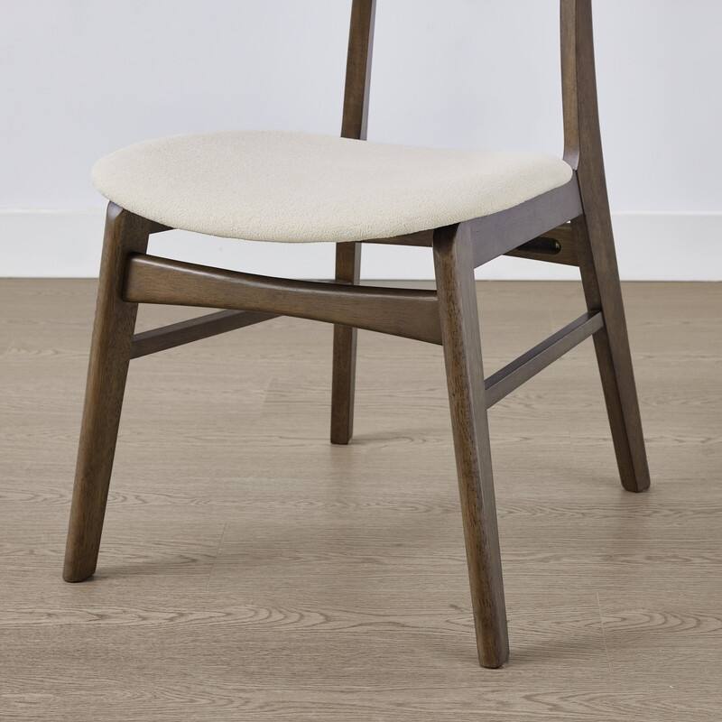 Spruce & Spring Modern Wood Dining Chairs with Ergonomic Back and Cushioned Seat