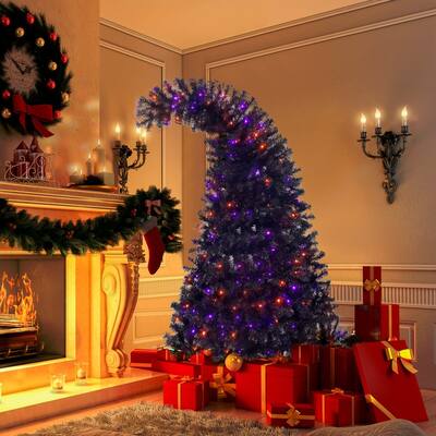 6FT Christmas Tree Bendable Grinch Style Christmas Tree Holiday Decoration , 300 LED Lights X-mas Halloween Style