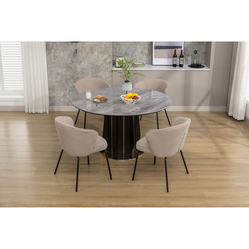 Dining Chairs With Black Metal Legs Set Of 2