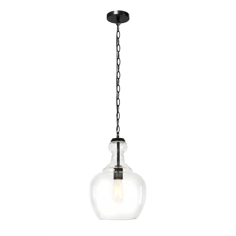 Verona 11" Wide Pendant with Glass Shade - 11" Wide