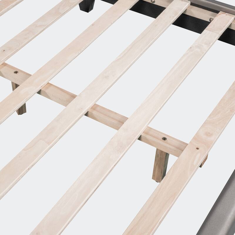 Full Size Upholstered Leather Platform Bed