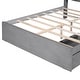 preview thumbnail 9 of 7, Full Size Wood Platform Bed with House-Shaped Storage Headboard and 2 Drawers, Gray Finish
