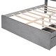 preview thumbnail 18 of 16, Full Size Wood Platform Bed with House-Shaped Storage Headboard and 2 Drawers, Walnut Finish