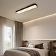 preview thumbnail 13 of 11, Rennnsan 1-Light Modern Matte Black Rectangular Integrated LED Flush Mount Light - 35.4 in. W