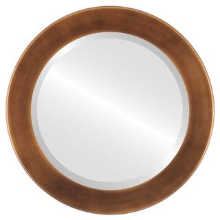 Cafe Framed Round Mirror in Sunset Gold