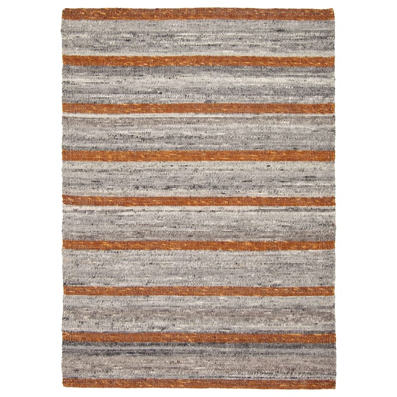 ECARPETGALLERY Braid weave Sienna Grey Wool Rug - 5'2 x 7'1 - Grey - 5'2 x 7'1
