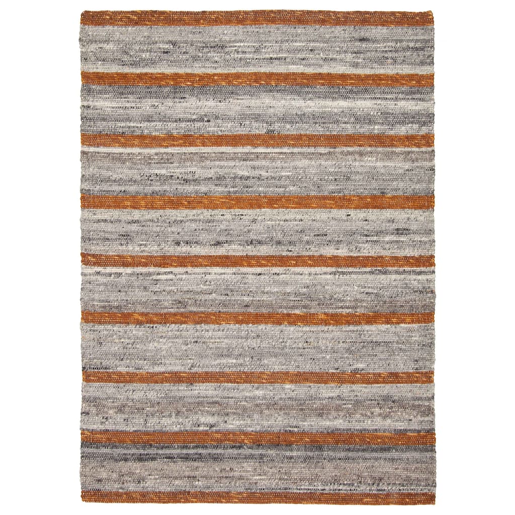 ECARPETGALLERY Braid weave Sienna Grey Wool Rug - 5'2 x 7'1