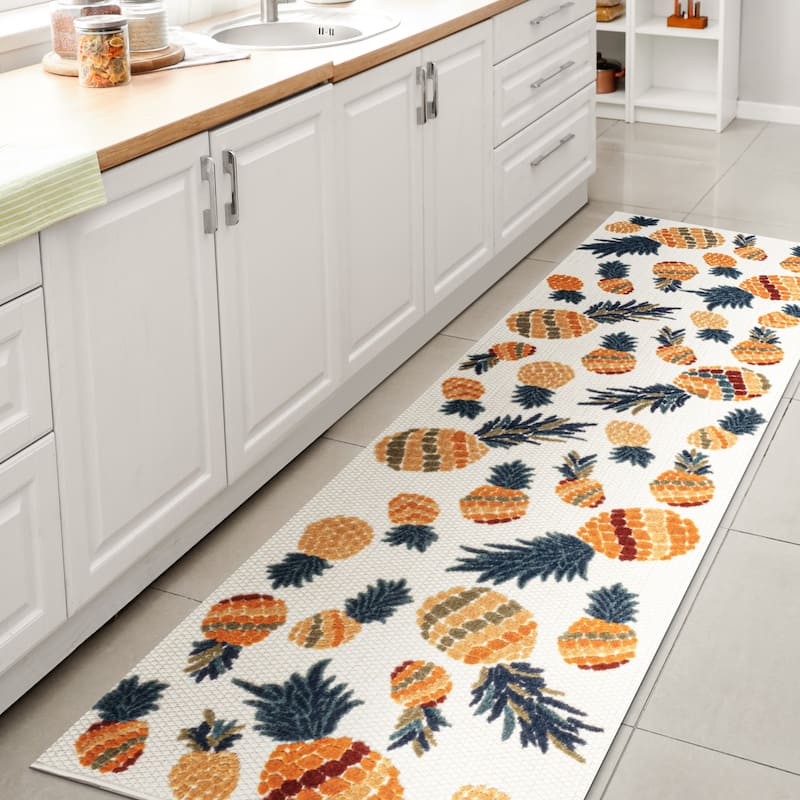 JONATHAN Y Limone Bold Pineapple High-Low Indoor/Outdoor Area Rug