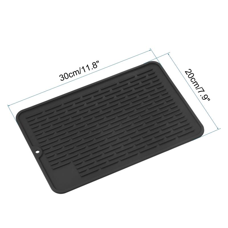 Silicone Dish Drying Mat Set, 11.8"x7.9" Dish Drain Pad Heat Resistant - 30 x 20 x 0.5cm